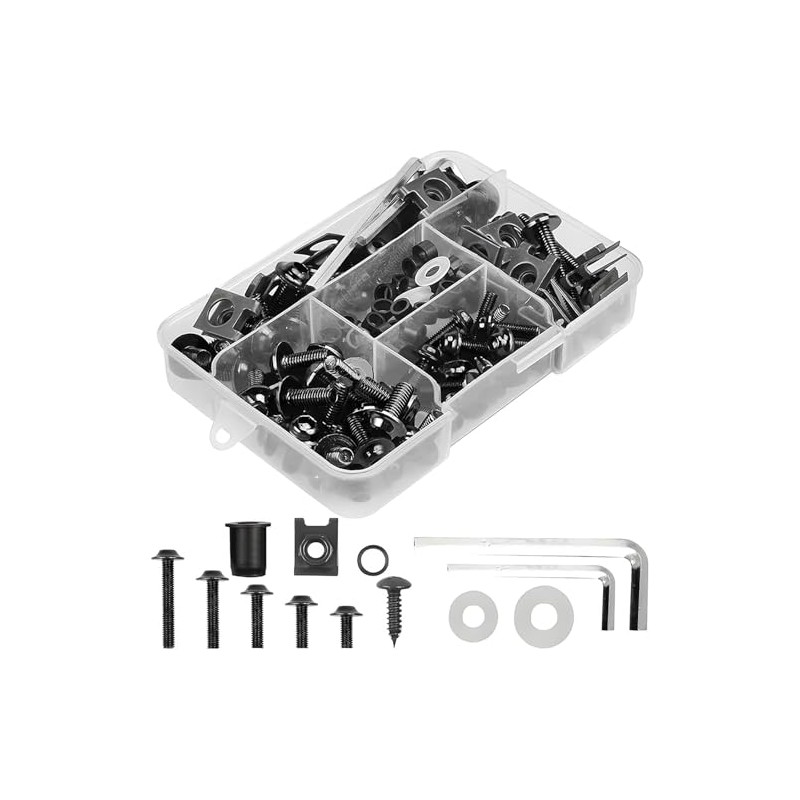 Motorcycle Fairing Bolt Kit, 177pcs, M5 M6 Screws, Aluminium Fasteners,
