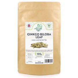 Ginkgo Biloba Loose Leaf Herbal Tea – Whole Leaves of Maidenhair for Healthy Herbal Infusion (100g)
