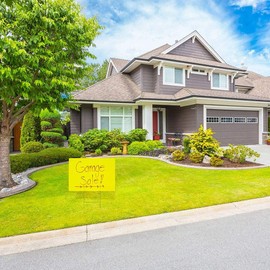 6 Pack Corrugated Plastic Blank Yard Signs with H Stakes, Neon Yellow Sheets for Moving Sale (17 x 12 In)