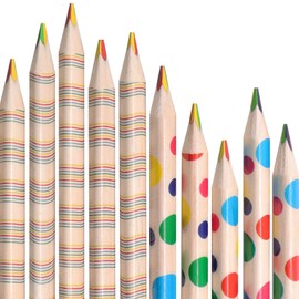 YFFSFDC Rainbow Colored Pencils, 4 Color Leads, Multicolor Pencils, Colorful Pencils Sketching, Art, Coloring, Practical Multicolor Pencil for Students (Set of 10)