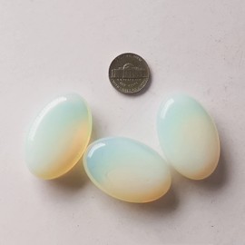 Manekieko Manekieko Opalite Mini Oval Palm Pocket Healing Crystal Massage Spa Energy Stone,Crystals and Healing Stones