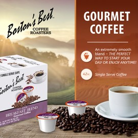 Boston’s Best - Smooth Light-Roast Breakfast Blend, Delicious Gourmet Coffee Compatible with Keurig Coffee Maker, 1 Count (42 Single Serve Cups)