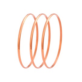 My Daily Styles 3-Piece Stainless Steel Stackable Bangle Bracelets for Women – Adjustable Fit 7.5"-8.5", Available in Stainless Steel, Yellow Gold Tone, or Rose Gold Tone