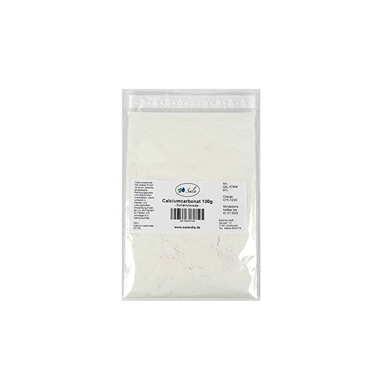 Sala Calcium Carbonate Chalk E 170 CaCO3 (100 g Bag)