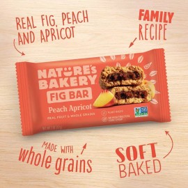Nature's Bakery Whole Wheat Fig Bars, Peach Apricot, Real Fruit, Vegan 1-6ct Box