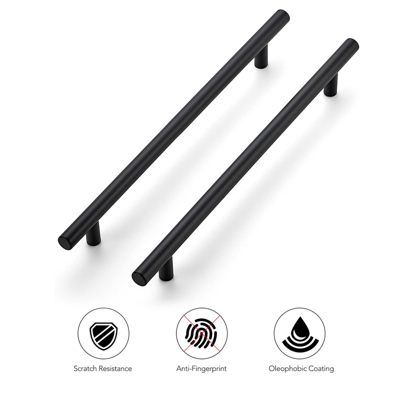 Ravinte 4 Pack 8-13/16 Inch Cabinet Handles Matte Black Stainless