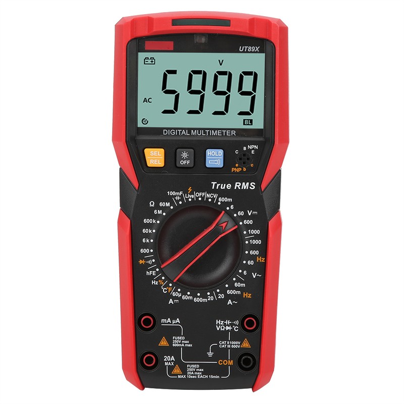 UT89X Digital Multimeter AC DC Voltage Current Resistance Capacitance NCV