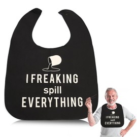 YMTWSRY Bibs for Adults, Seniors, Reusable, Washable Bib for Adults, Waterproof Bib, Funny Adult Bibs are Great Retirement Gifts for Seniors, black