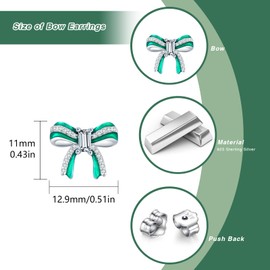 925 Sterling Silver Bow Earrings Bowknot Stud Earrings for Women Bow Jewellery Gifts Birthday Valentines