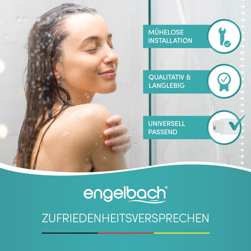 Engelbach® Plastic Shower Hose, 2 m, Shower Hose with Standard
