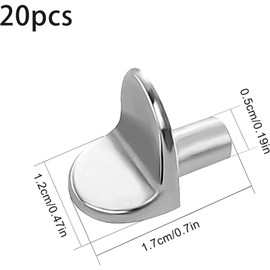 Aczyqws 20 Pcs Cupboard Shelf Brackets, Metal Shelf Support Pegs for 5mm Hole, Shelf Brackets for Cupboard Cabinet Furniture Kitchen Wardrobe Shelves, Style 4, Fits 5mm Hole