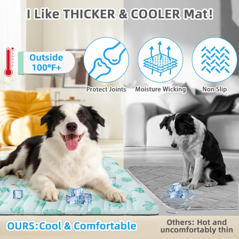 Dog Cooling Mat Extra Large, Q-Max>0.5 Double-Sided Thickened Breathable Cooling
