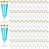Grevosea 100 Pack Plastic Champagne Flutes, 5.5 Oz Disposable Hard