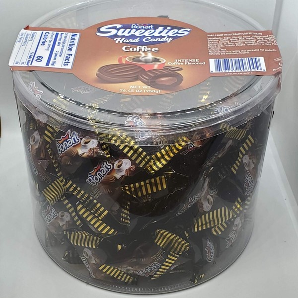 Bonart Sweeties Coffee Hard Candy Center Filled 750gr Tube Box Halal