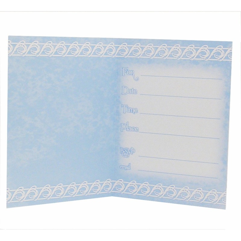 Blue Dove Cross Invitations with Envelopes – Pack of 8