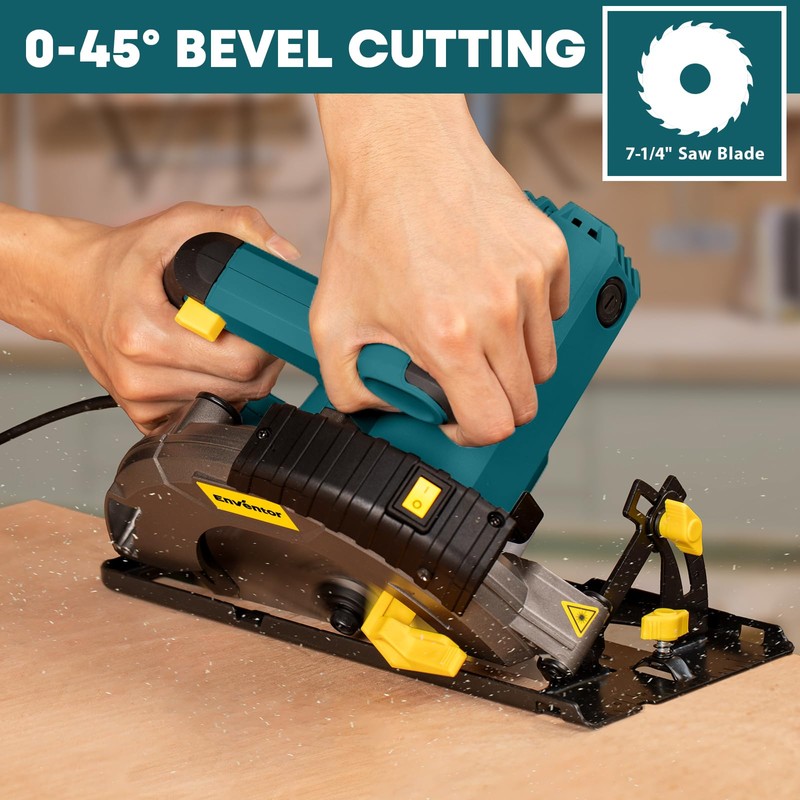 Enventor Circular Saw Corded, 14A Electric Circular Saws 7-1/4-Inch with