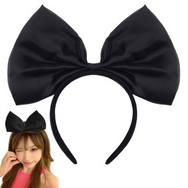 Extra Large Hair Bow Headband for Women Lolita Hair Accessories Headbands for Party Cosplay Black Bow Headband hairband for Girls Party Decoration Headwear Black Bowknot Hair Head Band Hoop 1pcs