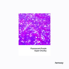 Hemway Premium Craft Glitter Shaker - Fluorescent Purple | Super Chunky Metallic Flake Sequins for Resin & Epoxy Crafts | Craft Supplies for Festival, Tumblers, Body, Face, Eye & Nail Art | 110 g