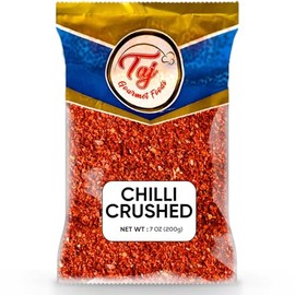 TAJ Crushed Red Pepper Flakes | 7-Ounce | Chili Flakes Crushed Chilli for Pizza Flakes