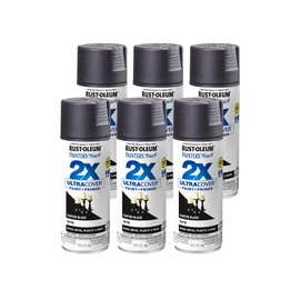Rust-Oleum Rust-Oleum 249844-6PK Painter's Touch 2X Ultra Cover Spray Paint, 12 oz, Satin Canyon Black, 6 Pack