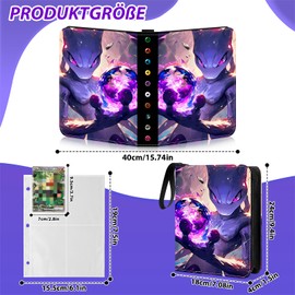 Scrapbook for Cards, Scrapbook, 50 Pages 400 Card Capacity, Trading Card Album, Card Holder, Book Folder, Book, PU Leather Card Collection, Scrapbook