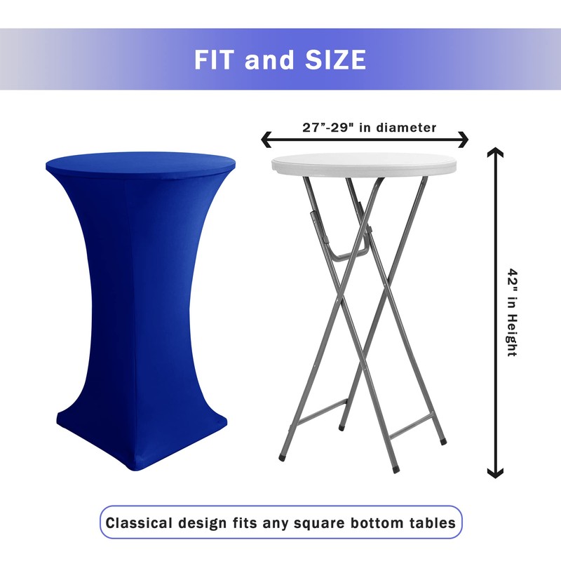 HolidayIdeas Cocktail Table Covers, 2 Pack - Fitted Stretch Spandex