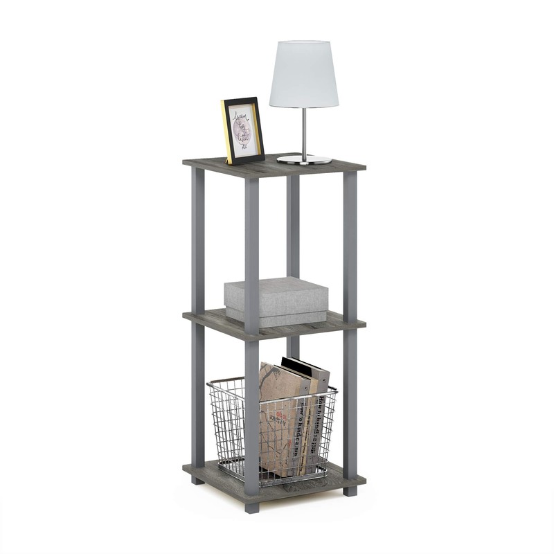 Furinno Simplistic Set of 2 End Table, French Oak Grey/Grey