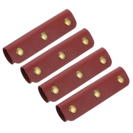 uxcell 4Pcs Handbag Handle Cover, PU Leather Luggage Handle Wraps, Luggage Grip Protector for Purse Tote Bag Suitcase, Dark Red