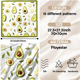 Zewurtuw Scarf Silk Feeling Large Square Satin Head Hair Wrap Lightweight Fashion Cute Aesthetic 27.5 Inches for Women Girls Handbag Decoration-Avocado