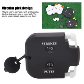 Golf Score Counter, 2 Digit Golf Strike Counter with Auxiliary Zeroing Function, Golf Shot Count Stroke Putt Score Counter, Pressing Mechanical Scoring Counter for 2 (Black Body White Press)