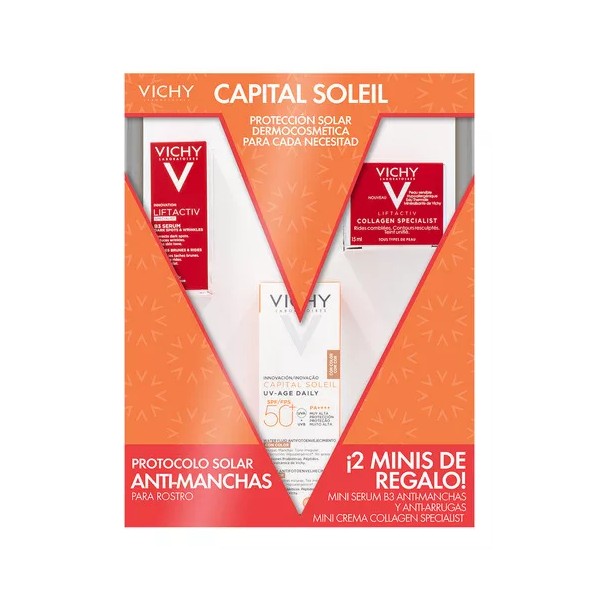 Vichy Kit Capsol Protección Solar Uvage+liftactiv Antimanchas V23
