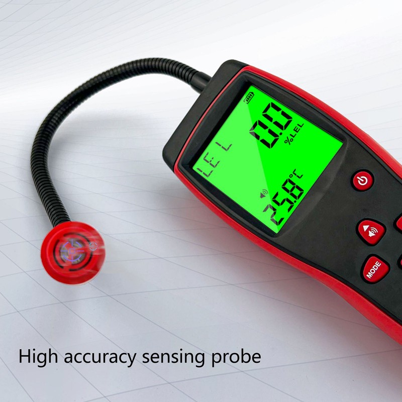 Digital Display Combustible Gas Detector Flexible Probe LCD Backlit Gas