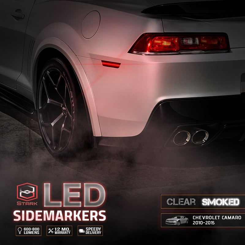 Front & Rear Side Markers - 2010-2015 Camaro - Smoke