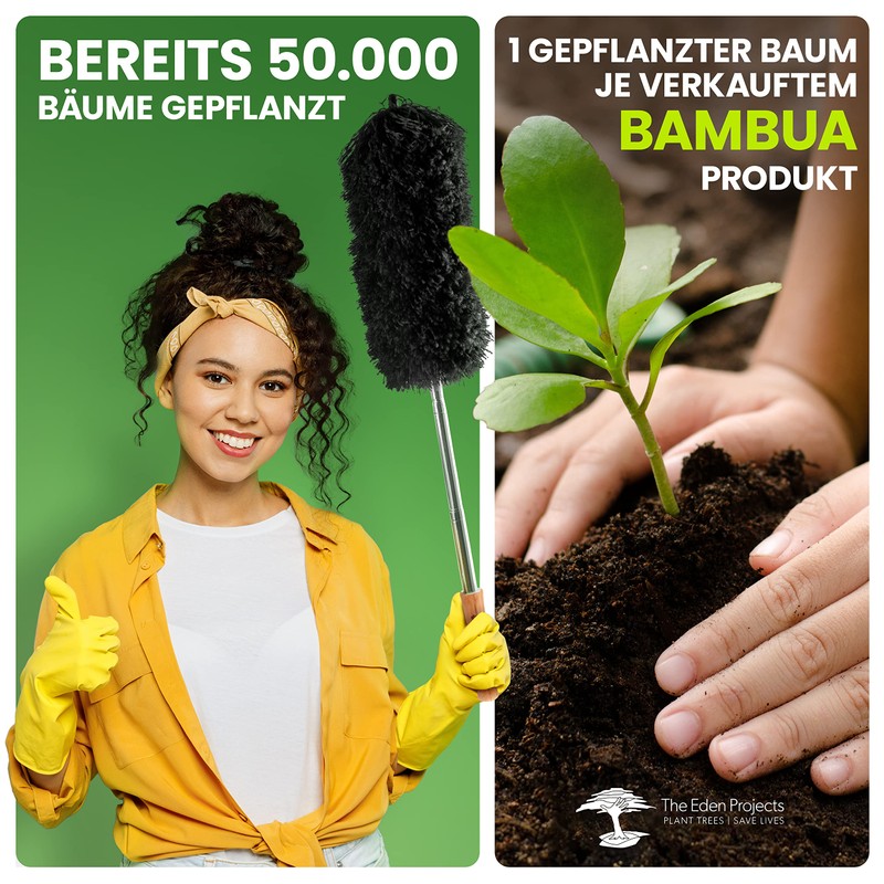 BAMBUA Telescopic Duster - Effective Dust Catcher with Special Microfibre