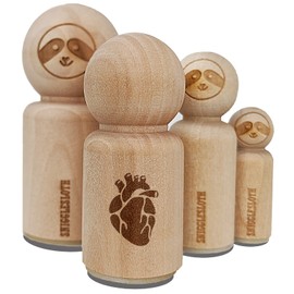 Realistic Heart Four Chambers Anatomy Biology Love Science Rubber Stamp for Stamping Crafting Planners - 1/2 Inch Mini