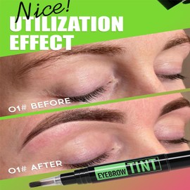 Brow Dye Kit Long-Lasting Eyebrow Tint Semi-Permanent Dark Brown Eyebrow Waterproof Smudge-Proof Pen Tattoo Pencil Medium Brow Makeup for Defined Natural Look Easy to-Use with Brush