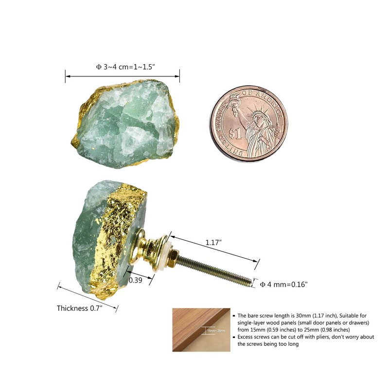 AMOYSTONE Natural Crystal Drawer and Pulls Knobs Kitchen Cabinet Knobs