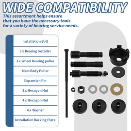 Motorcycle Wheel Bearing Puller Tool Wheel Bearing Removal & Installation Tool Motorcycle Wheel Bearing Tool for 3/4" 1" 25mm Bearings