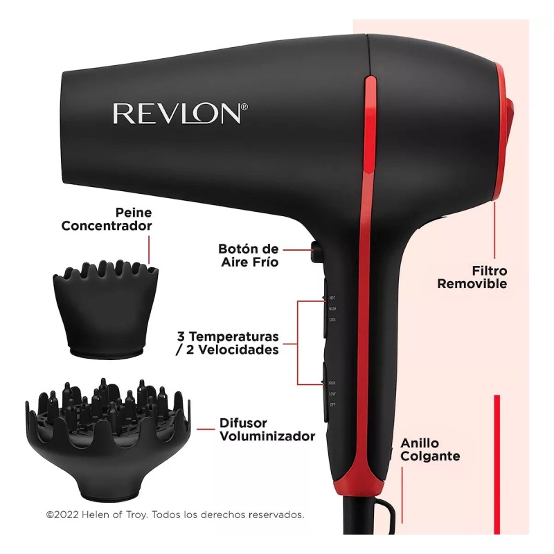 Revlon Secadora Cabello Revlon Coco Cerámica Turmalina Iones Pelo