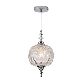 TLOLGT Modern Chrome Pendant Light Fixtures 8.3" Pendant Lighting for Kitchen Island Living Room Bedroom