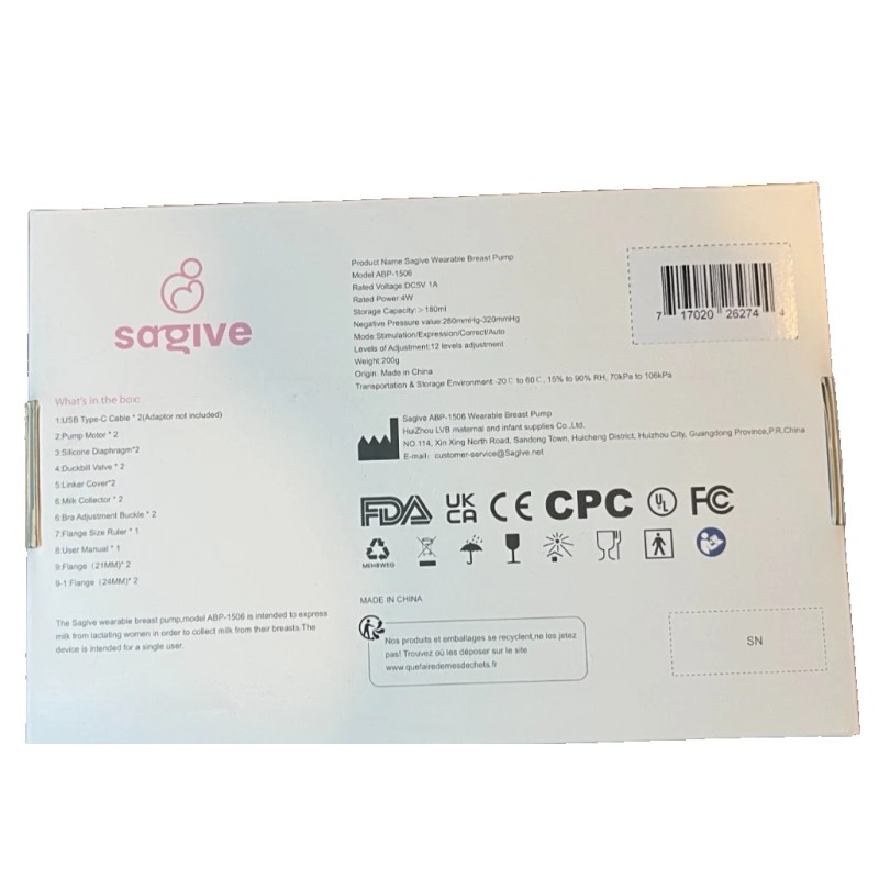 Saglve 2 pack Breast Pump Wearable, Hands-Free APP Control Portable