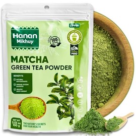 HANAN MIKHUY Té Verde Matcha En Polvo (100 G) - Té Verde Molido 100  Natural - Vegano, Sin Omg Ni Gluten - Para Batidos, Repostería Y Recetas De Perú 
