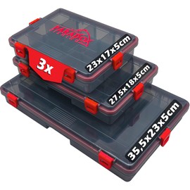 Paradox Fishing Waterproof Bait Boxes I Box Set of 3 S/M/L 1 x Each I Fishing Box Bait Box Fishing Case Large Tackle Box Fishing Box Fishing Box for Fishing Accessories