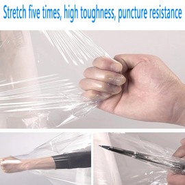 2 Pack Stretch Wrap Film with Winding Handle, 80 Gauge Shrink Wrap roll, 5" x 1000' Stretch Wrap Roll, Plastic Wrap for Moving, Packing Wrap Industrial Strength, Clear Plastic Pallet Shrink.