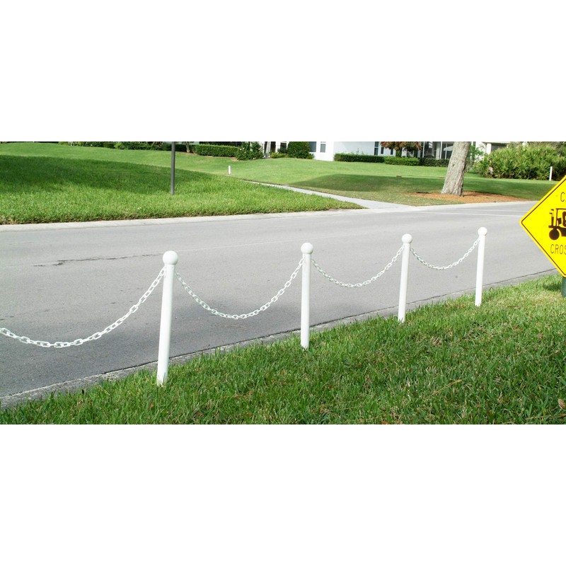 Mr. Chain Heavy Duty Plastic Barrier Chain, White, 2-Inch Link