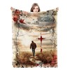 Naniopick Christian Blanket Throw 350 GSM Jesus Flannel Throw Blanket