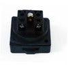 HOLZER 6 x mounting sockets, built-in socket, IP44, black, self-closing
