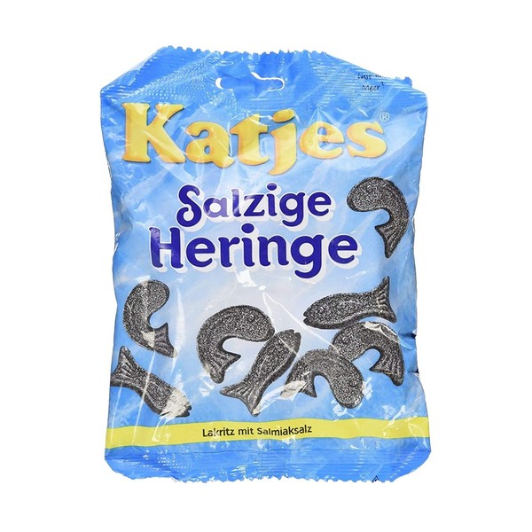 Katjes Sazige Heringe (Salty Hering Shaped Licorice)- Pack of 6 X 200 g