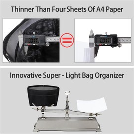 ZTUJO Purse Organizer Insert For Handbags,Mesh Bag Organizer Insert With Zipper Bag Tote Shaper Fit Speedy Neverful PM MM le Pliage,Light Weight (Black, X-Large)