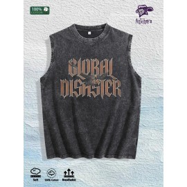 Antihero Global Disaster Graphic Tank Top 100% Cotton US Warehouse 7 ColorsSize: Xl, Color: Black